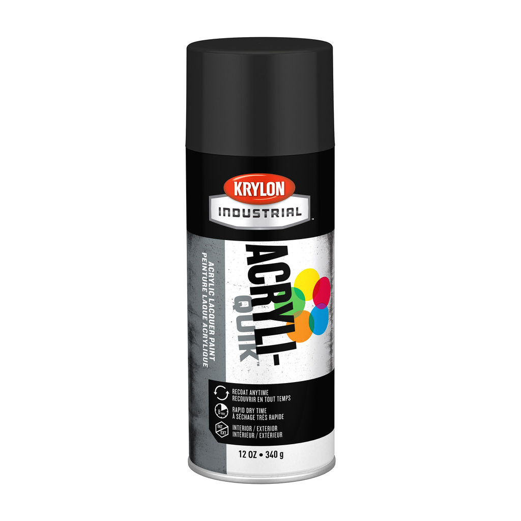 Krylon Industrial Acrylic Lacquer Ultra Flat Black 12oz