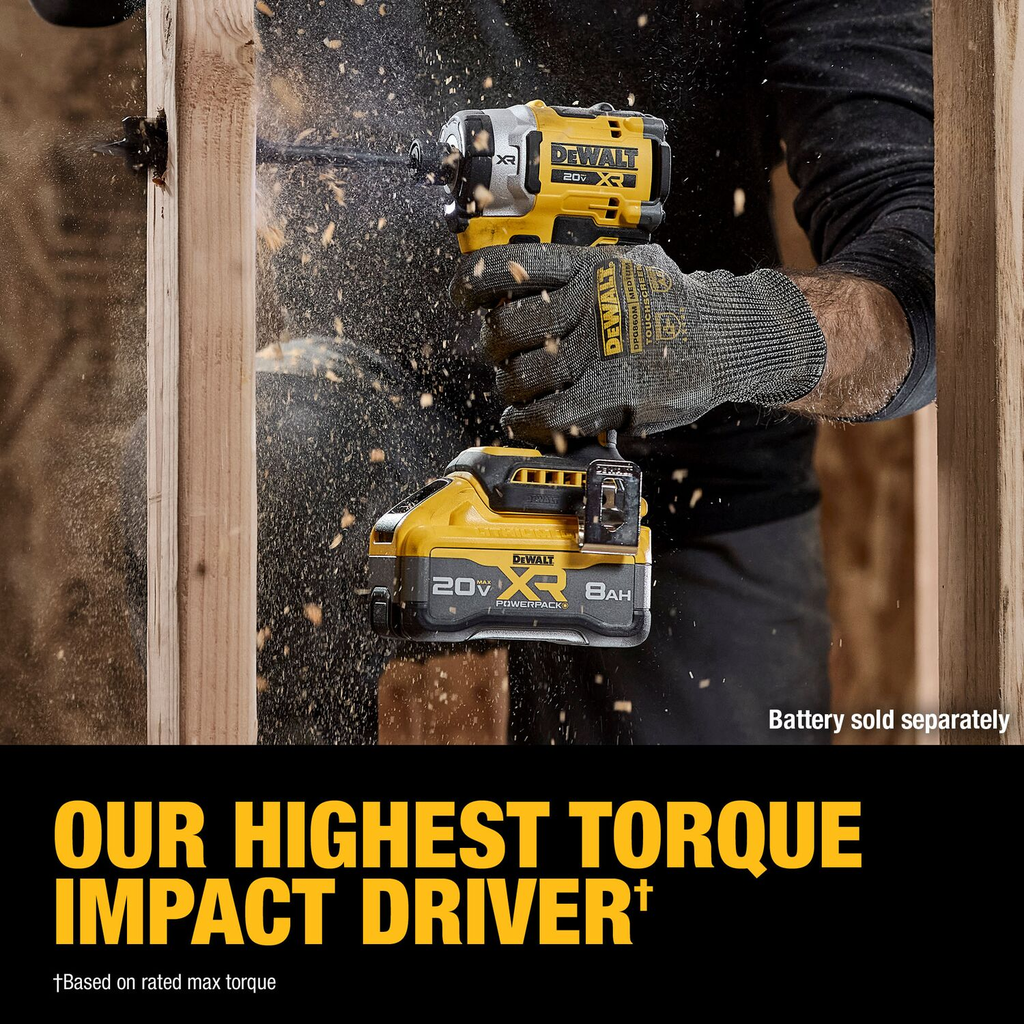 DEWALT 20V MAX* XR 3-Speed 1/4" High Torque Impact Driver (Tool Only)
