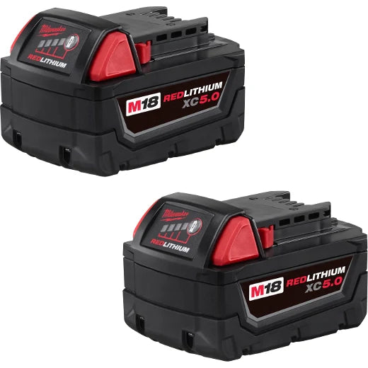 Milwaukee 18v Extended Capacity 5.0ah Battery, 2-pack Air Version