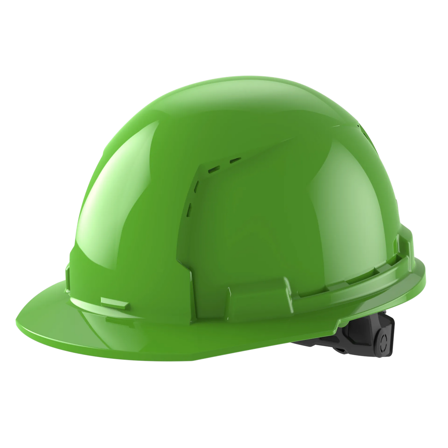Bolt™ Front Brim Hard Hat White/6pt Ratcheting Suspension, Vented - Type 1, Class e, Green