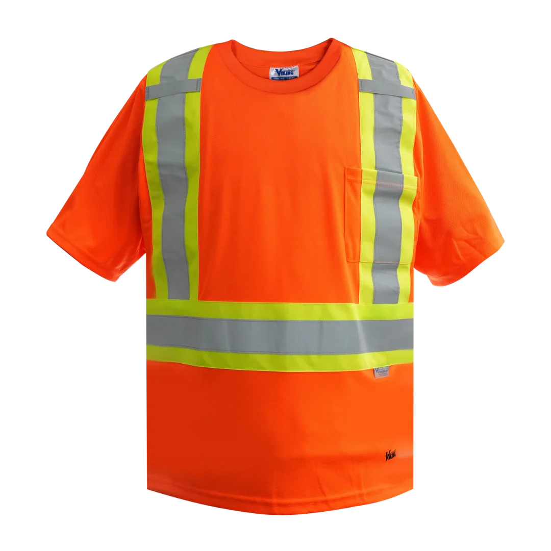 Viking® Hi-Vis Safety T-Shirt, Orange, Polyester, M