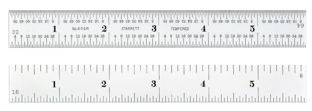 604R-6 Spring-Tempered Steel Rule With Inch Graduations