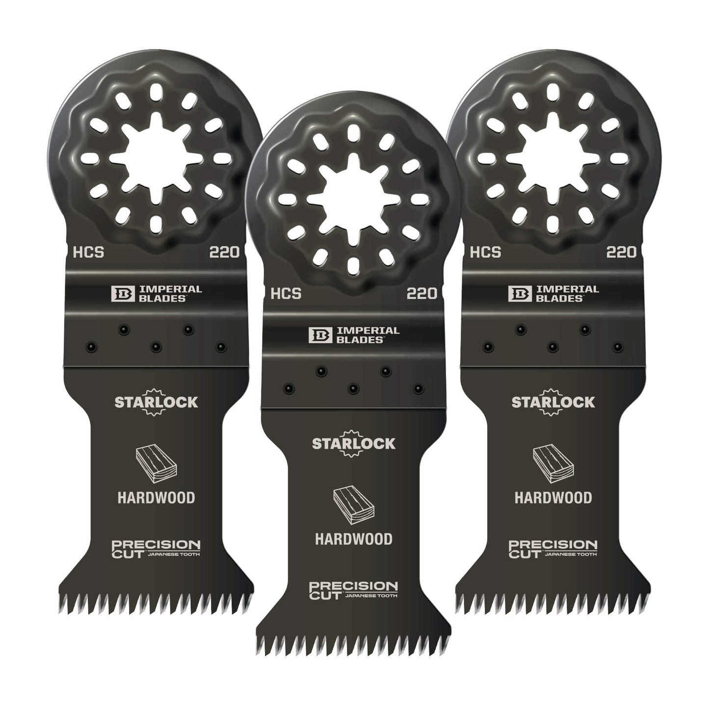 Imperial Blades Ibsl220-3 Starlock™ 1-3/8" Japanese Tooth Hardwood Blade, 3pc