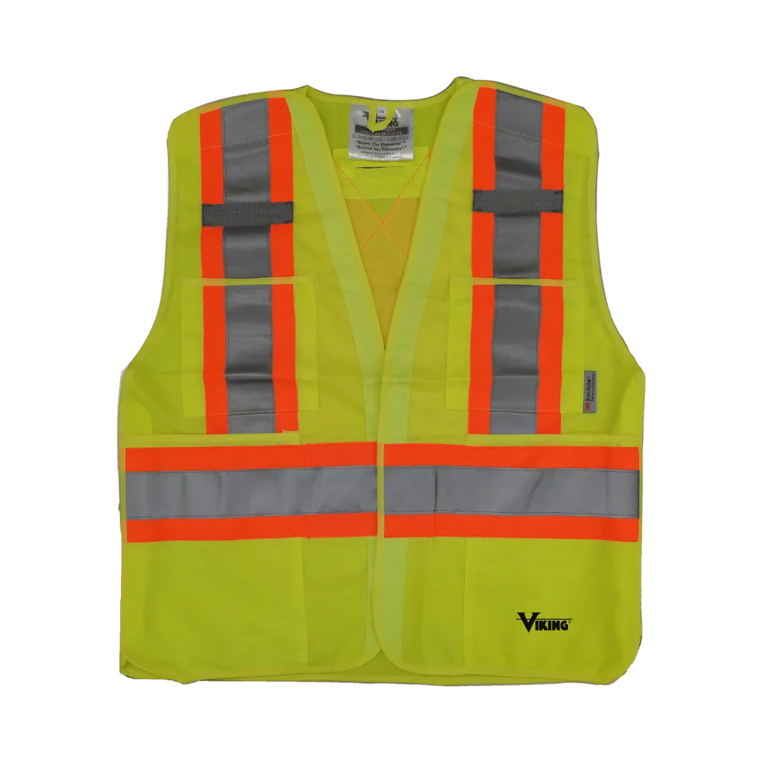 Gilet de sécurité réfléchissant Viking® Hi Vis à 5 points détachable, vert, polyester, L/XL