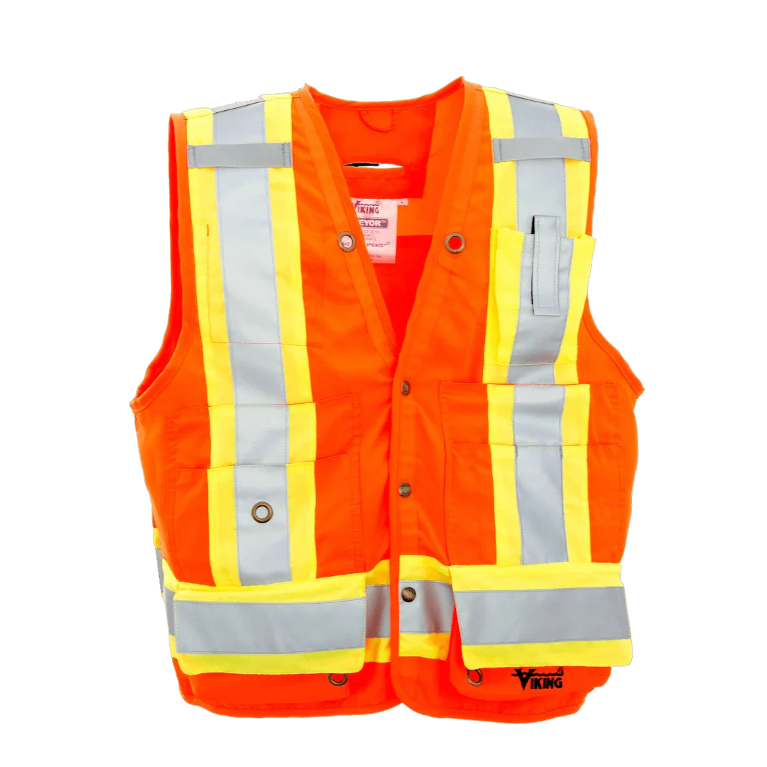 Viking® Surveyor Safety Vest with Dual Reflective Chest Straps, Orange, XL