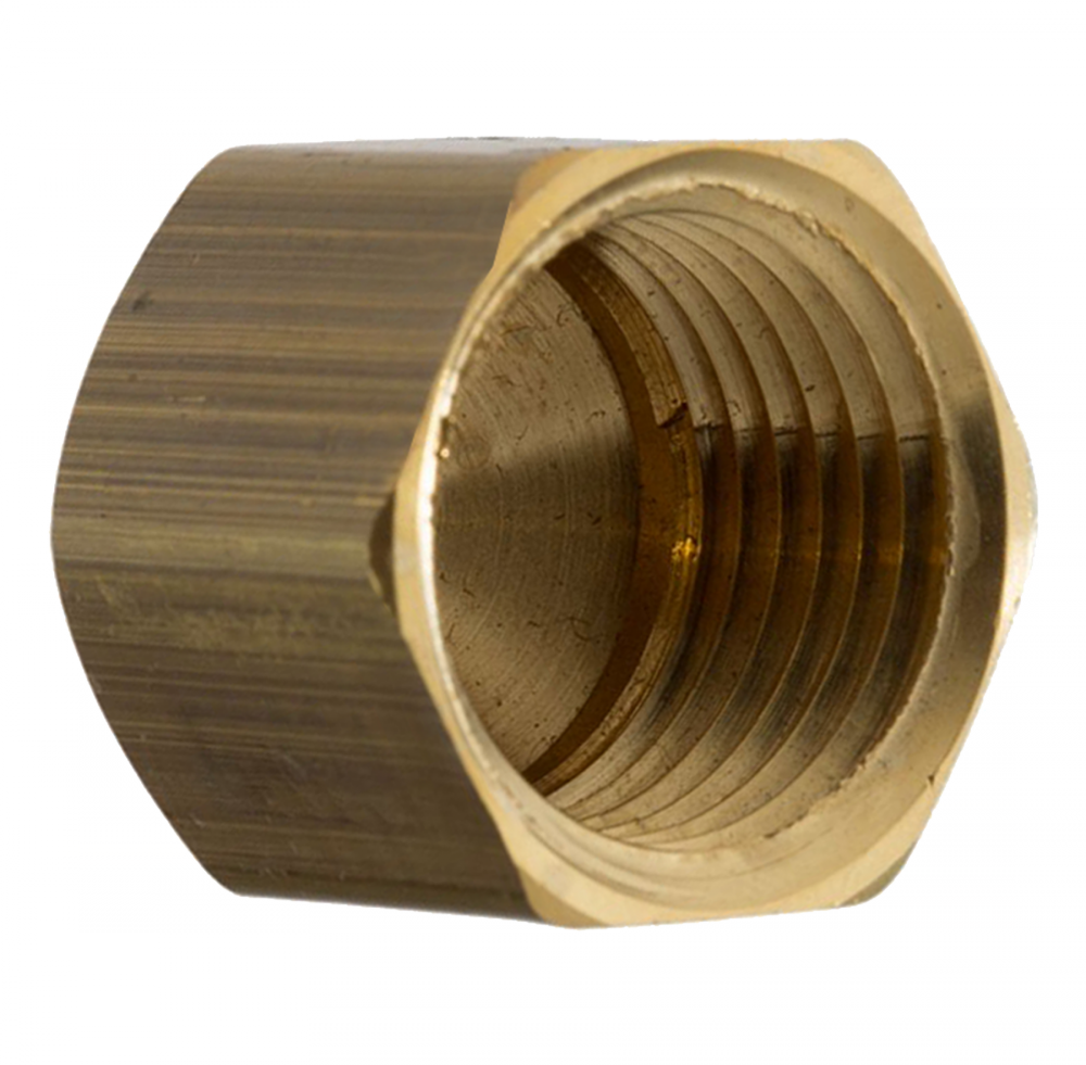 Compression Cap, Brass, 3/8 Tube OD
