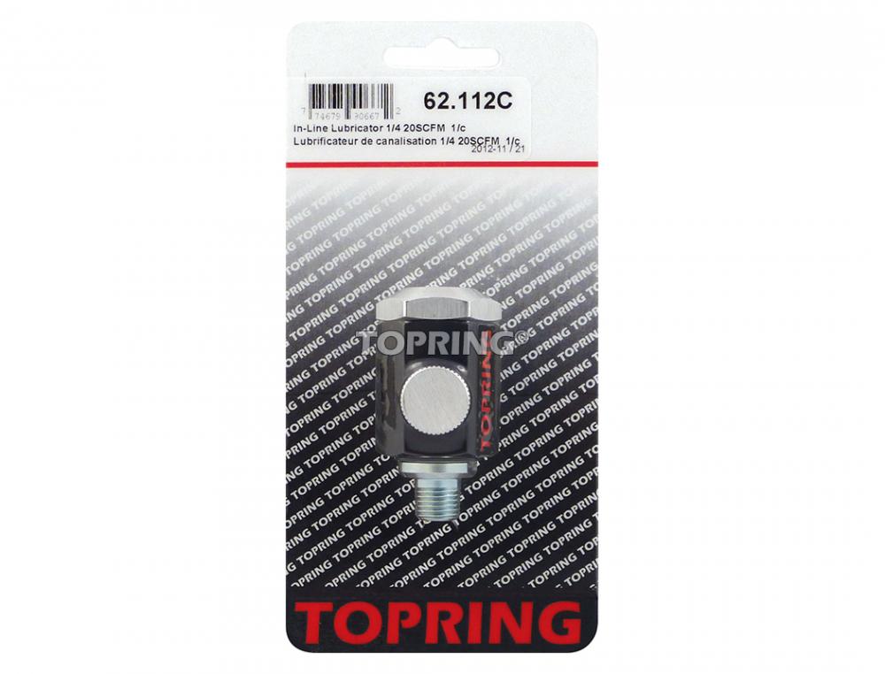 Lubrificateur en ligne en aluminium pour outils pneumatiques 1/4 (F) à 1/4 (M) NPT, 20 SCFM