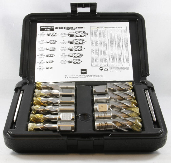 Annular Cutter Set, HSS, Weldon 3/4", 11/pc