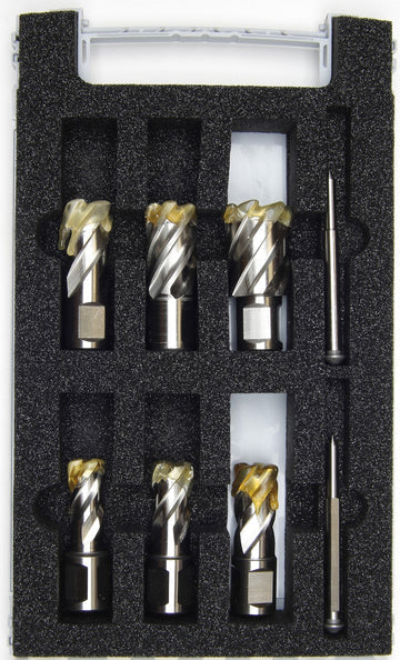 Annular Cutter Kit, HSS, Weldon 3/4" Shank