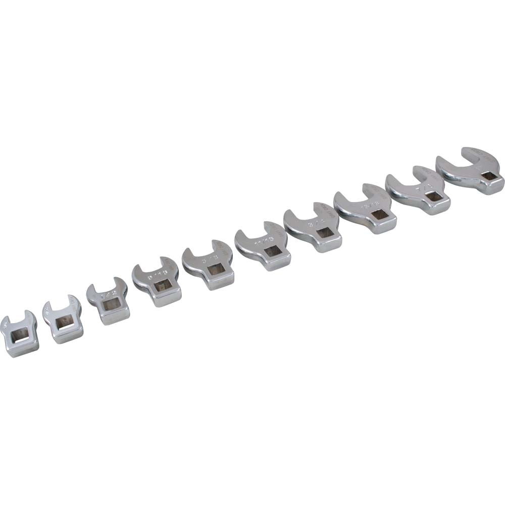 Crow Foot Wrench - 10 Piece, SAE, Open End