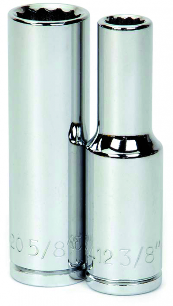 Douilles profondes 1/2", 12 pans, SAE