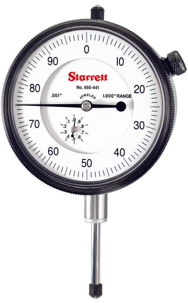 Dial Indicator 0-1.000" Range 0-100 .001" Grads .100" Range Per Rev .375" Stem Diameter