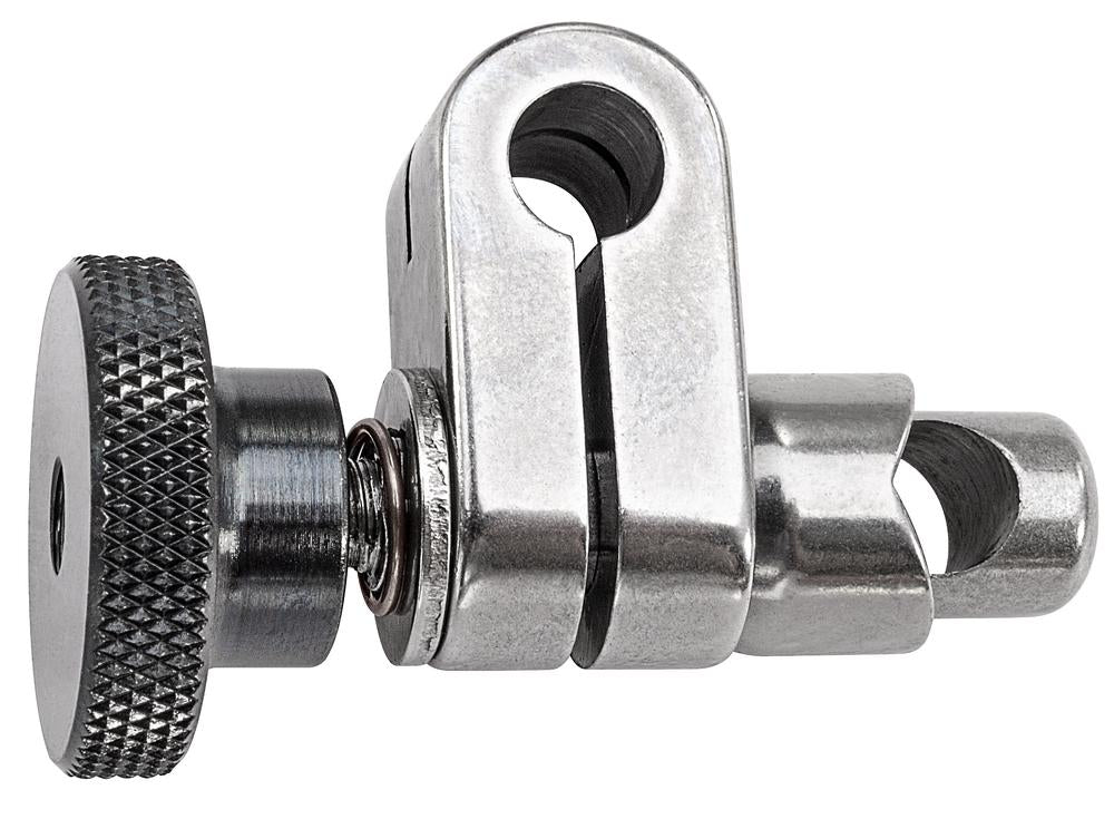 Deux trous de 1/4" (6,3 mm) de diamètre adaptés aux indicateurs à cadran des séries 196, 650, 651 et à la fixation de l'indicateur 657Y à la tige 657X