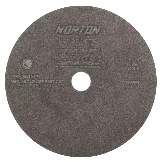Norton 10 X 1/16 X 1-1/4 In. Metallurgical Cut-Off Wheel Type 01 Straight 90 Grit Medium 57A90-K4R30