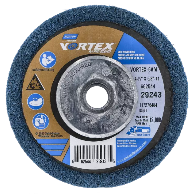 Disque de finition en alumine de zircone - Diamètre du disque de 4-1/2 po