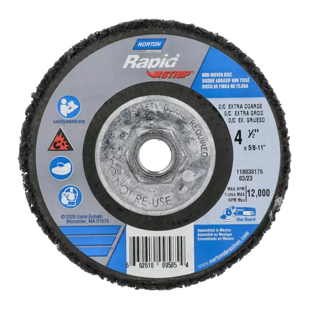 Non-Woven Sanding Disc - 7 in Disc Diameter, Silicon Carbide Abrasive Material, 36 to 50 Grit