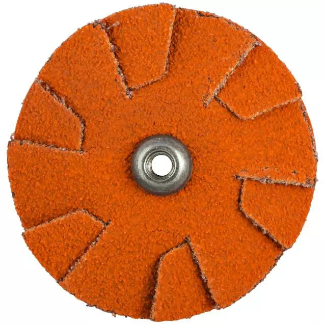Norton - Disque de 2 po de diamètre, matériau abrasif en céramique d'alumine de qualité supérieure, matériau de support en coton de poids X, grain 120, couleur orange