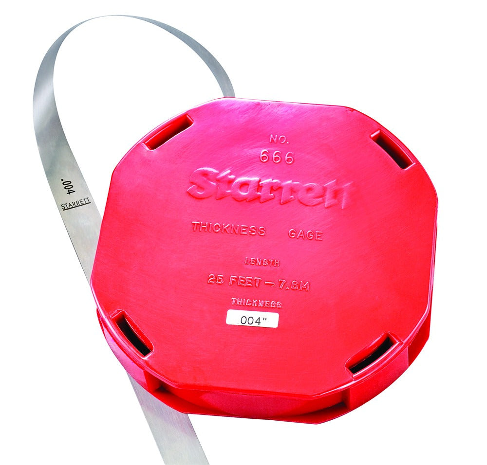 Jauge d'épaisseur en acier trempé 0,0025" Rouleau de 25' Boîtier distributeur en plastique