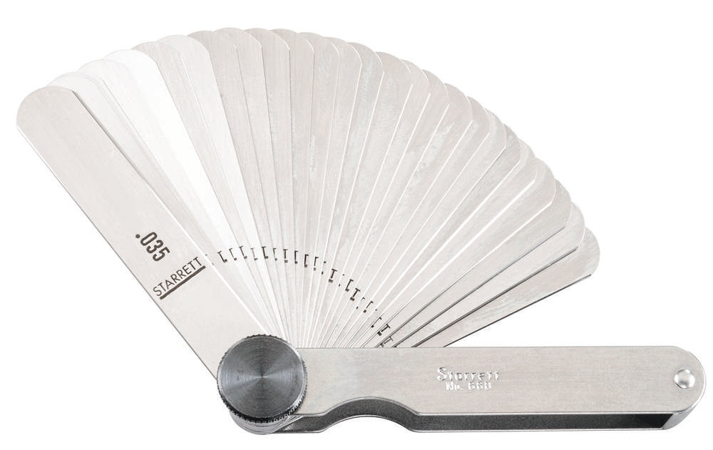 Jauge d'épaisseur en acier trempé 31 lames Plage de 0,0015" à 0,035"