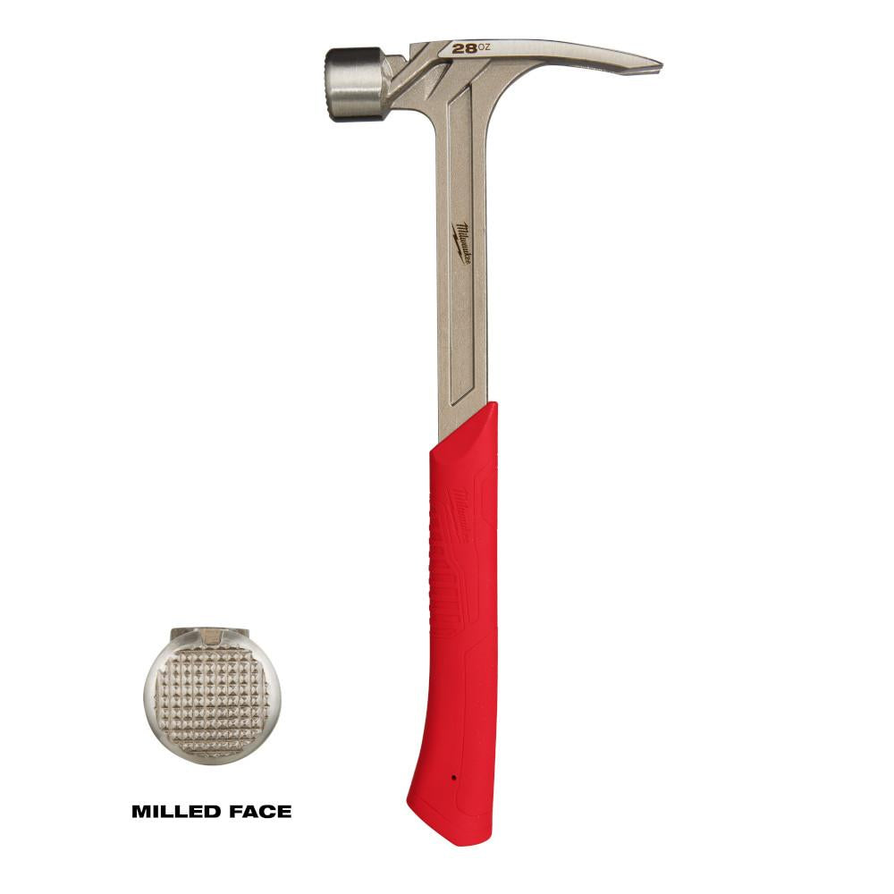 Marteau d'encadrement de visage fraisé de 28 oz
