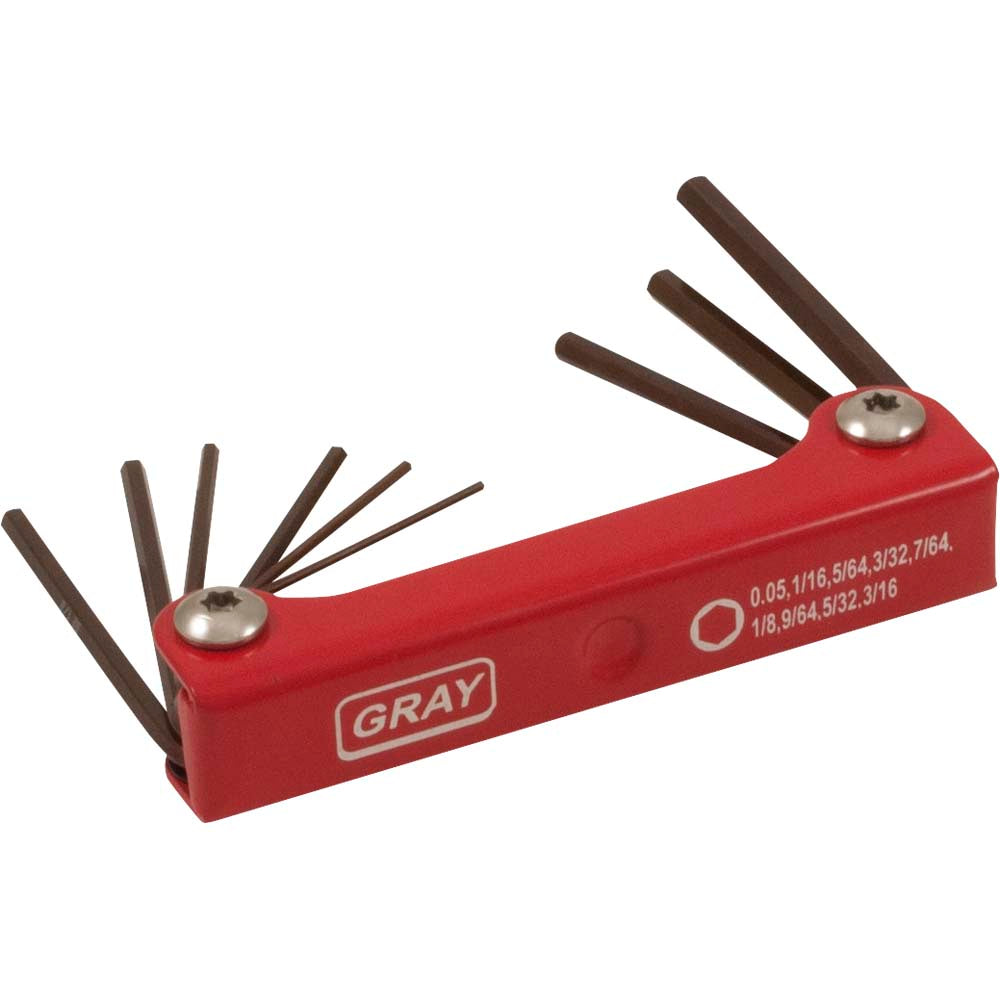 Jeu de 9 clés hexagonales courtes et pliables