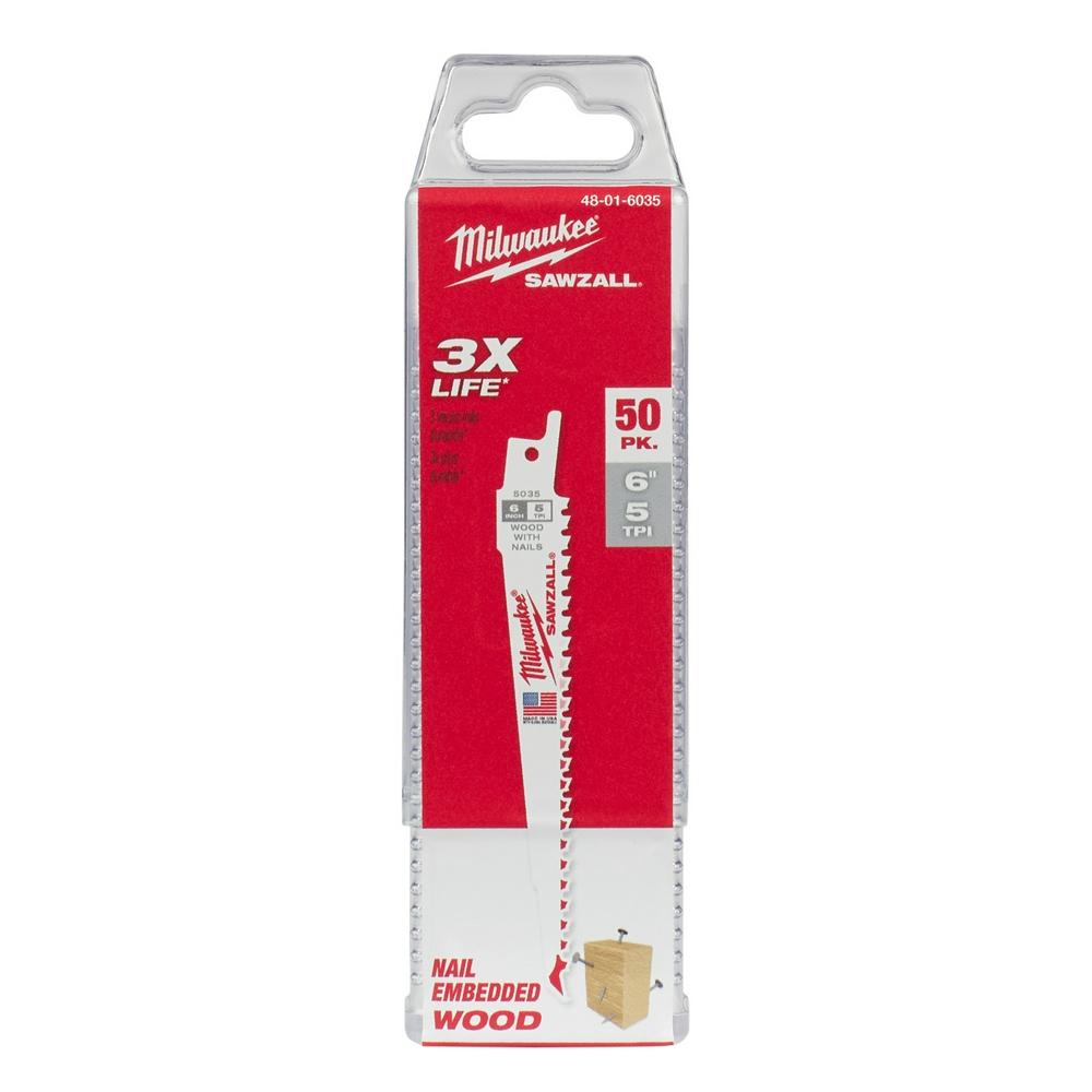 6 in. 6 TPI Sawzall® Blade, 50/bx
