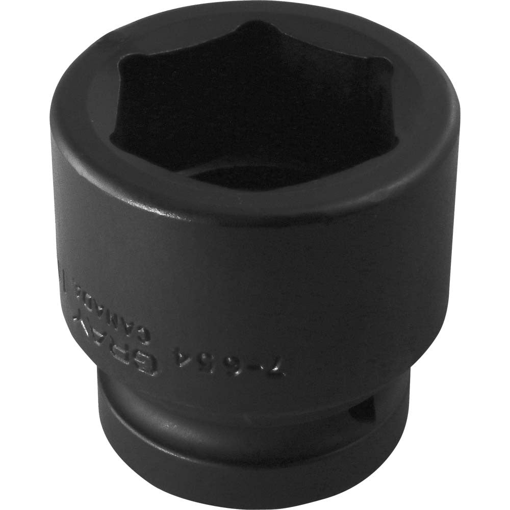 1 and 11/16 Inch by 1 Inch Drive 6-Point Standard Length Impact Socket