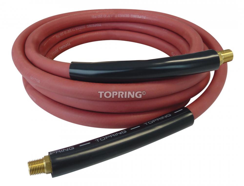 Rubber Hose 3/8 I.D. 15 Feet 1/4 (M) NPT, Airflex Premium