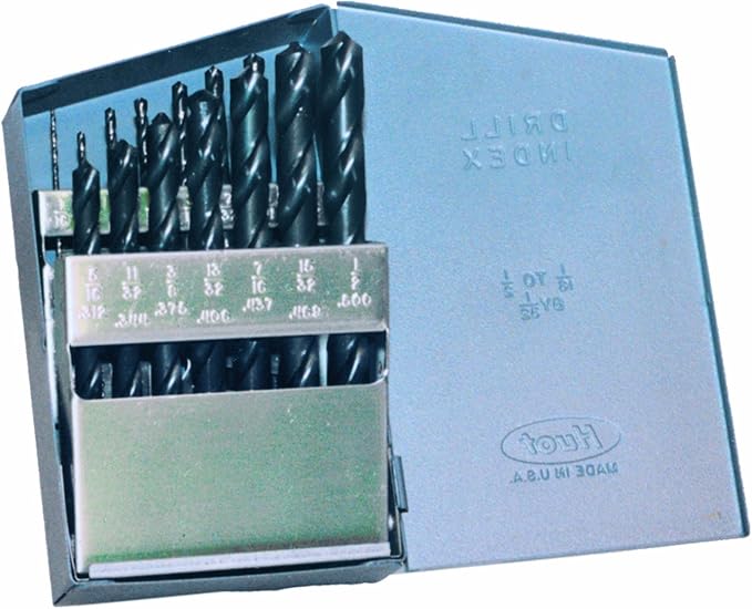 Left Hand Drill Set - 1/16 to 1/2 Inch by 32nds for Reverse Applications