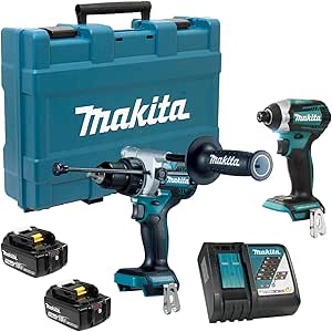 Makita DLX2412T 18V LXT Brushless 2-Piece Combo Kit with 1/4" Impact Driver and 1/2" Hammer Drill/Driver