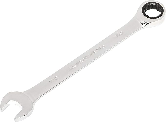 Gearwrench 9038D Open End Regular Length Combination Wrench, 1-1/4 In Wrench, 12 Points, 0/15 Deg Offset, 16.764 In Oal, Alloy Steel, Polished Chrome