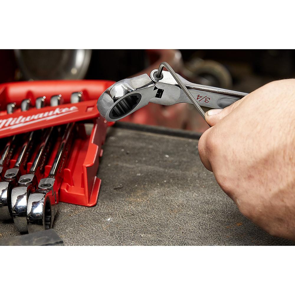 Flex head wrench set