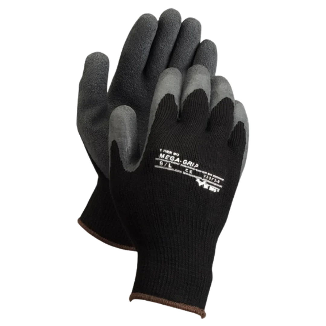 Gants de travail avec support Viking® Thermo MaxxGrip®, noirs, en tricot de caoutchouc et de coton, taille 8