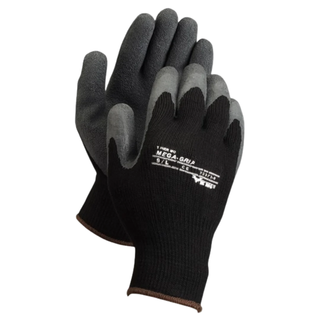 Gants de travail avec support Viking® Thermo MaxxGrip®, noirs, en tricot de caoutchouc et de coton, taille 8
