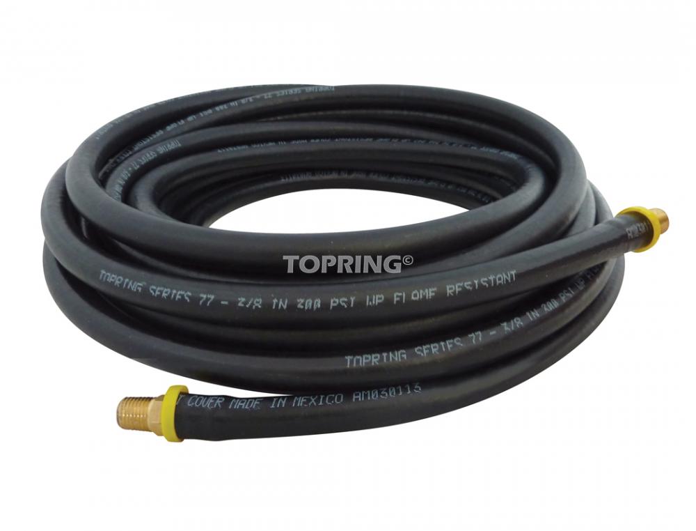 Push-On Rubber Hose 3/8 I.D. 50 Feet 1/4 (M) NPT, Topflex Model
