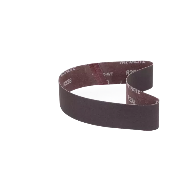 Bande portable Metalite - 120 Grit, matériau oxyde d'aluminium, support coton, 30 po long, 2 po large