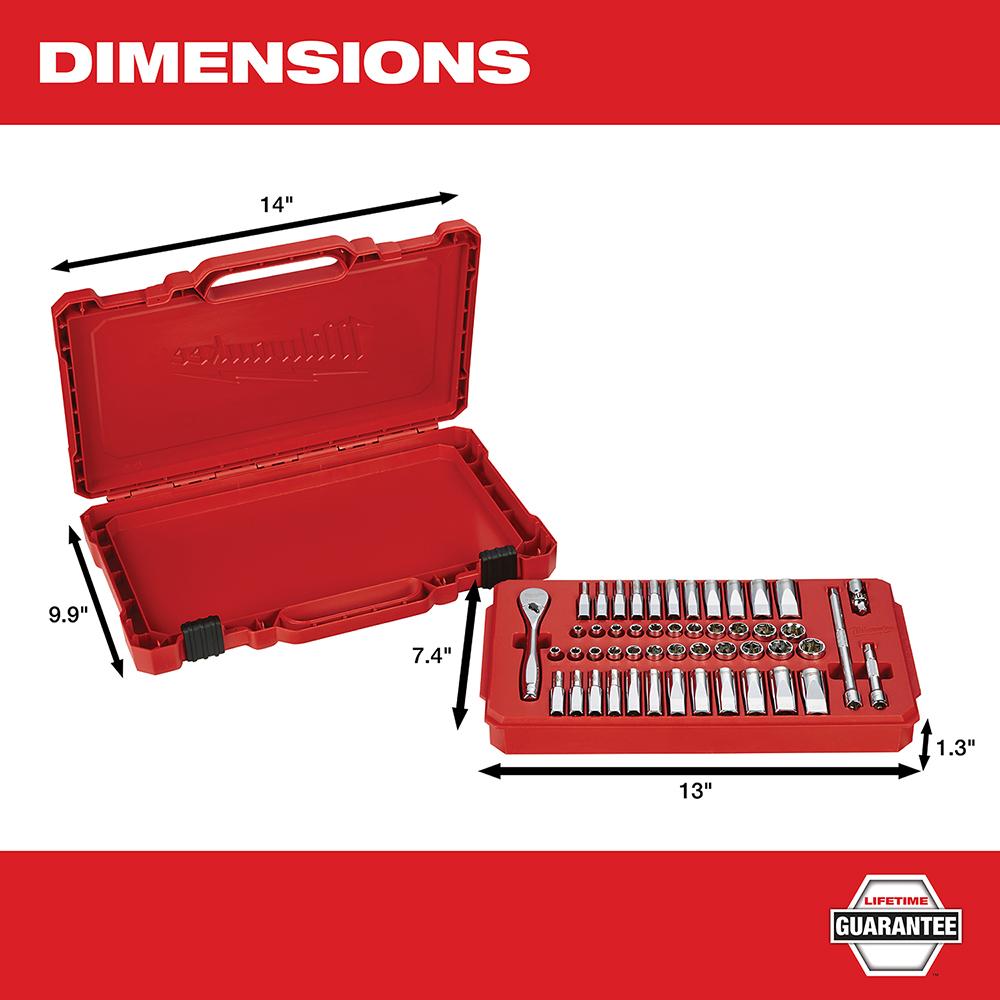50 Pc. Ratchet & Socket Set-SAE/Met