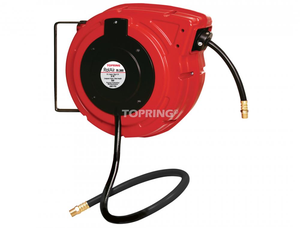 Hose Reel With 3/8 I.D. 50 ft. Rubber Hose, Rolair Model