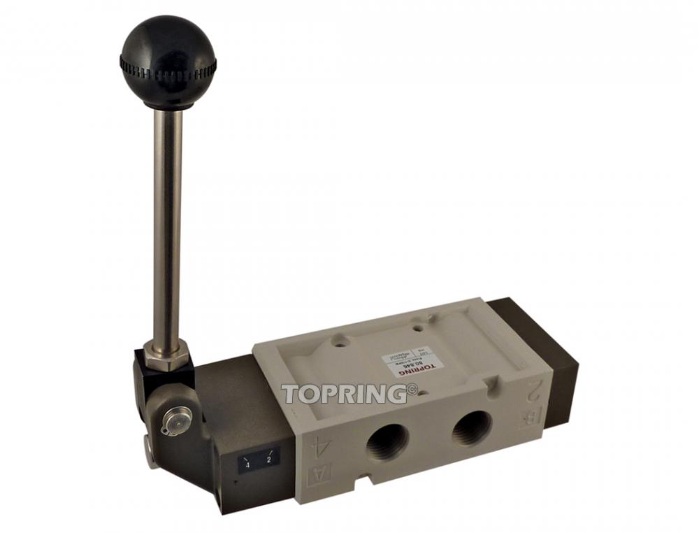 Valve manuelle à manette à détente 5/2 voies 1/2 (F) NPT, modèle Optima