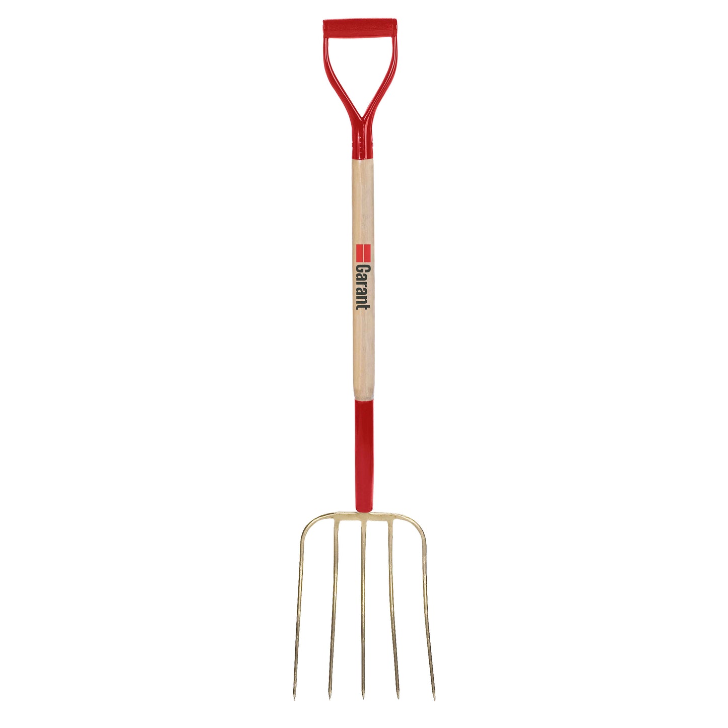 Fourche à fumier, 5 dents/13", forgée, manche en bois