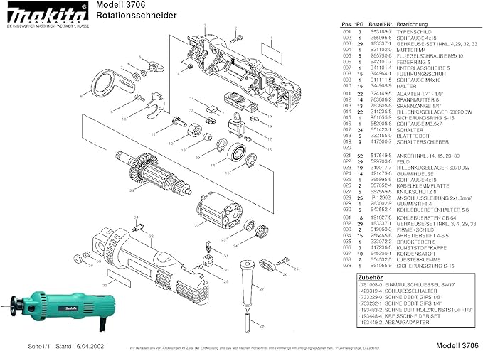 Makita 233072-2 Ressort de compression 8