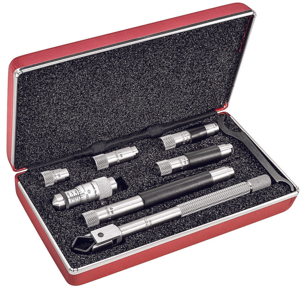 Tubular Inside Micrometer Set With Case 1.5-8" Range .001"