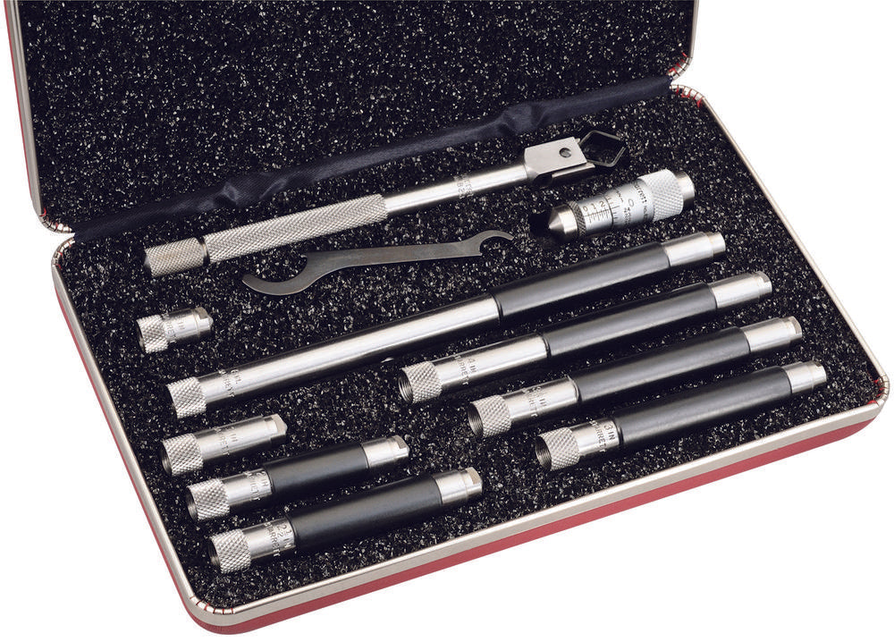 Tubular Inside Micrometer Set With Case 1.5-12" Range .001"