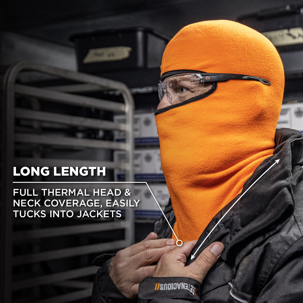 6821 Orange Balaclava Face Mask Fleece