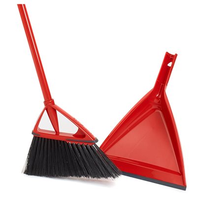 Angle broom with dust pan