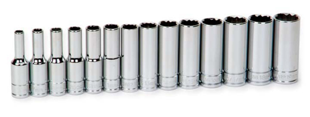 14 pc 3/8" Drive 12-Point Metric Deep Set Socket