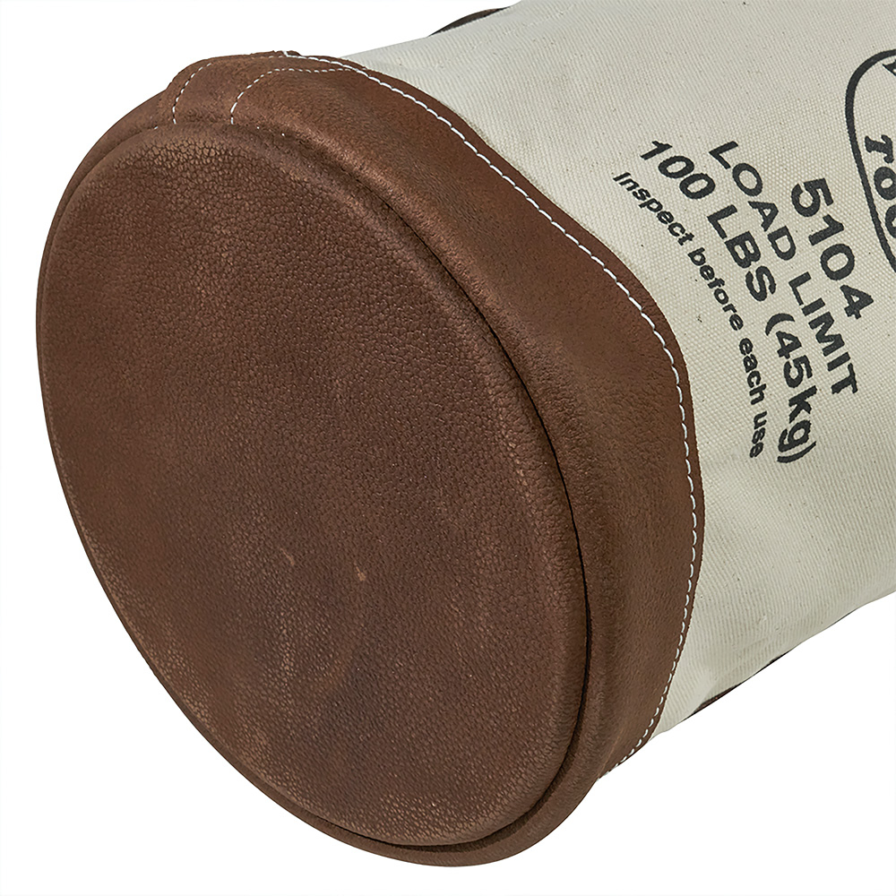 Canvas Bucket with Leather Bottom, 12-Inch
