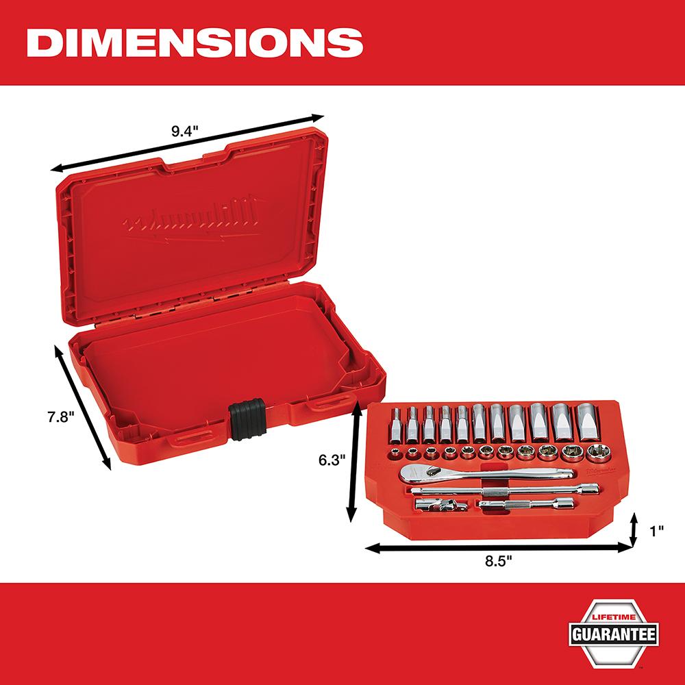 26 Pc. Ratchet & Socket Set-SAE
