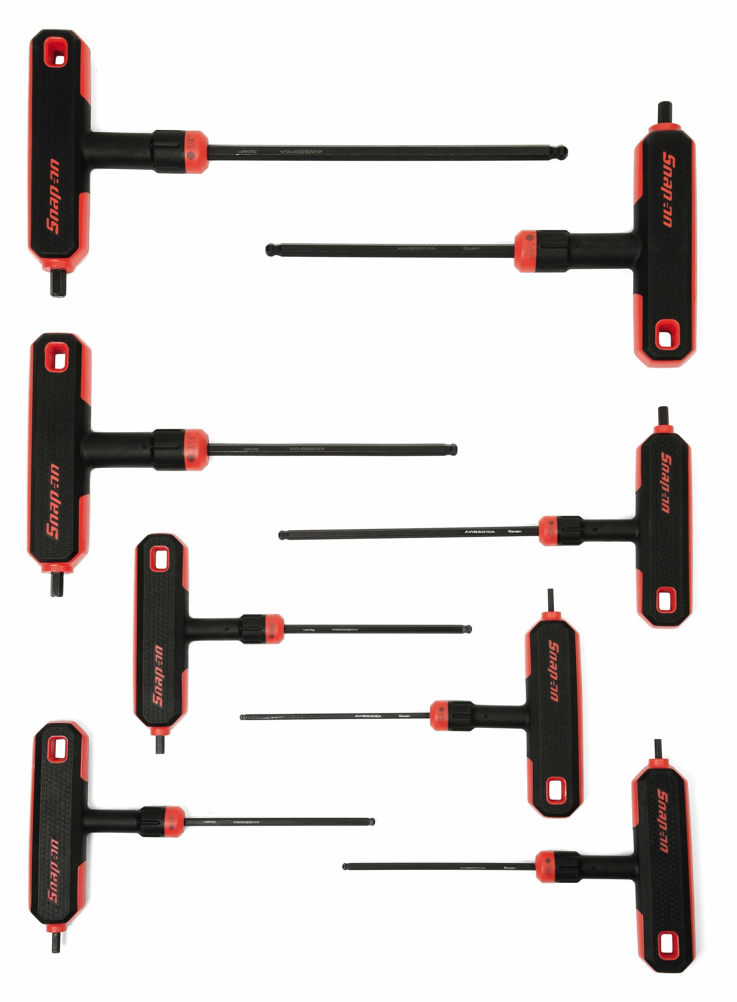 8 pc SAE T-Shaped/ L-Shaped Combination Ball Hex Wrench Set (3/32–1/4")