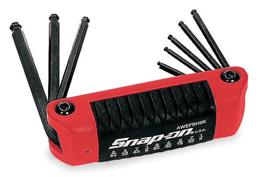 9 pc SAE Folding Ball Hex Key Set